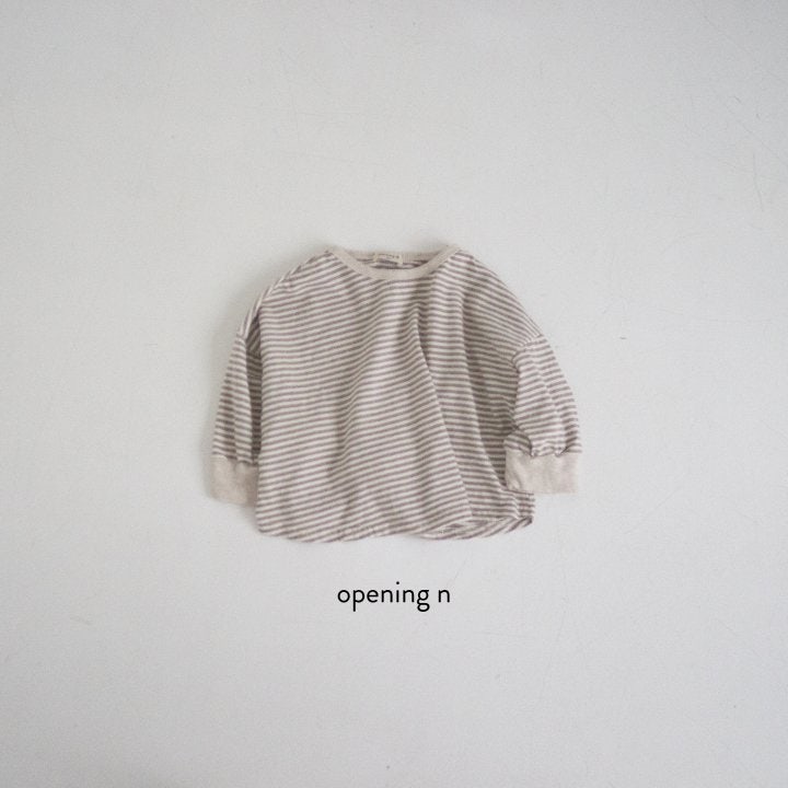 Opening & - Korean Baby Fashion - #babyootd - Cotton Stripe Top - 2