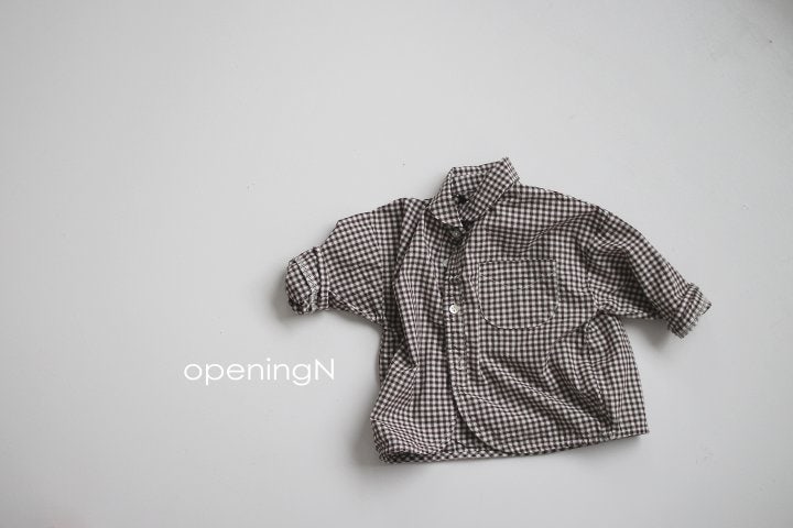 Opening & - Korean Baby Fashion - #babyoutfit - Oz Check Shirt
