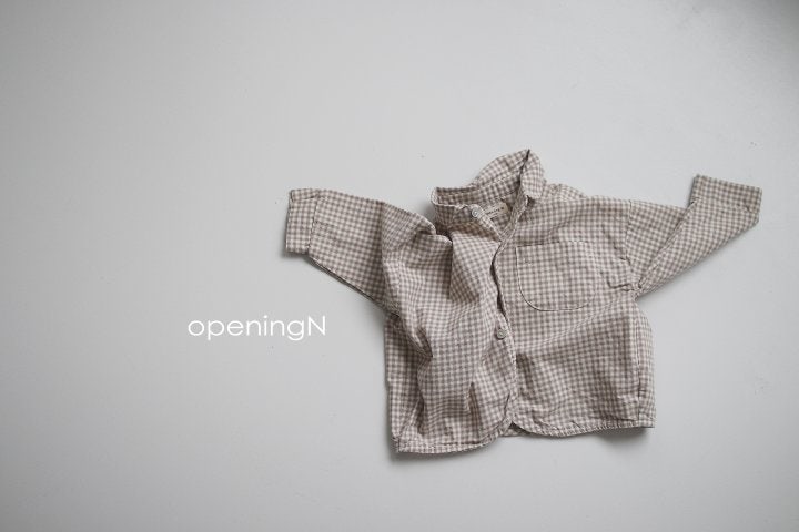 Opening & - Korean Baby Fashion - #babyoutfit - Oz Check Shirt - 2