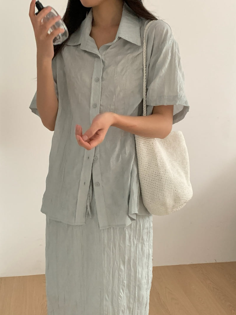 Osense - Korean Women Fashion - #womensfashion - Crease Shirt - 4