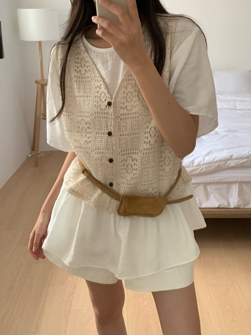 Osense - Korean Women Fashion - #momslook - Crochet Vest - 2