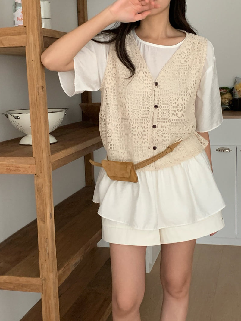 Osense - Korean Women Fashion - #momslook - Crochet Vest - 3