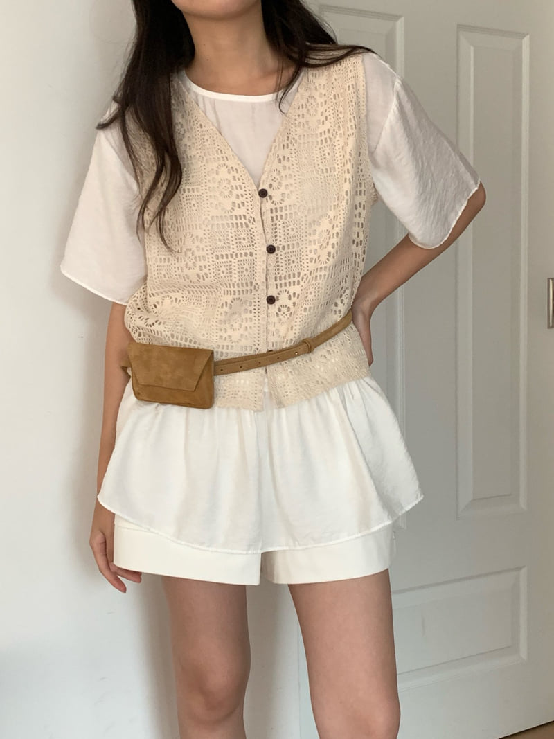 Osense - Korean Women Fashion - #momslook - Crochet Vest - 4