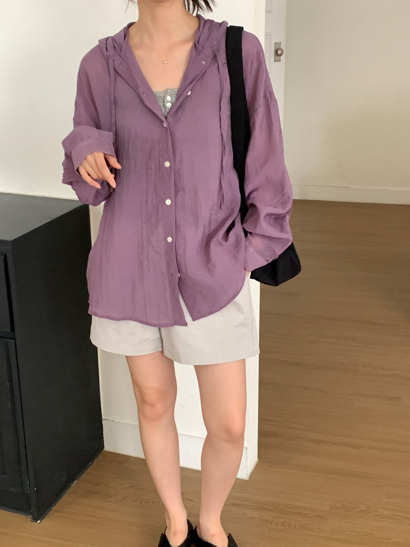 Osense - Korean Women Fashion - #momslook - Fruits Hood Shirt - 9