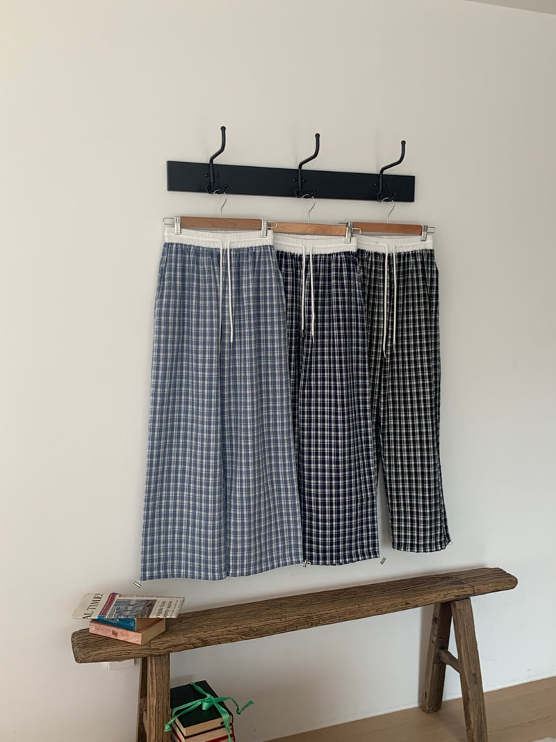 Osense - Korean Women Fashion - #momslook - Cube Check Two-Way Pants - 11