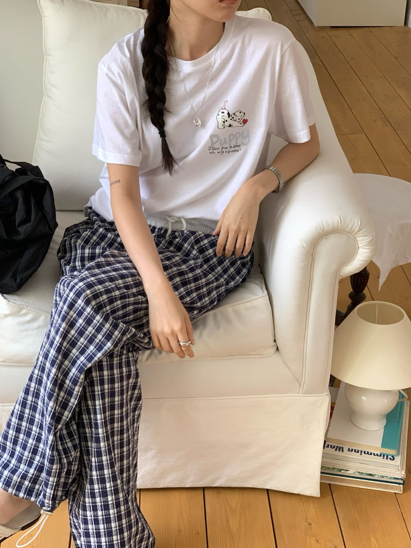 Osense - Korean Women Fashion - #momslook - Cube Check Two-Way Pants - 7
