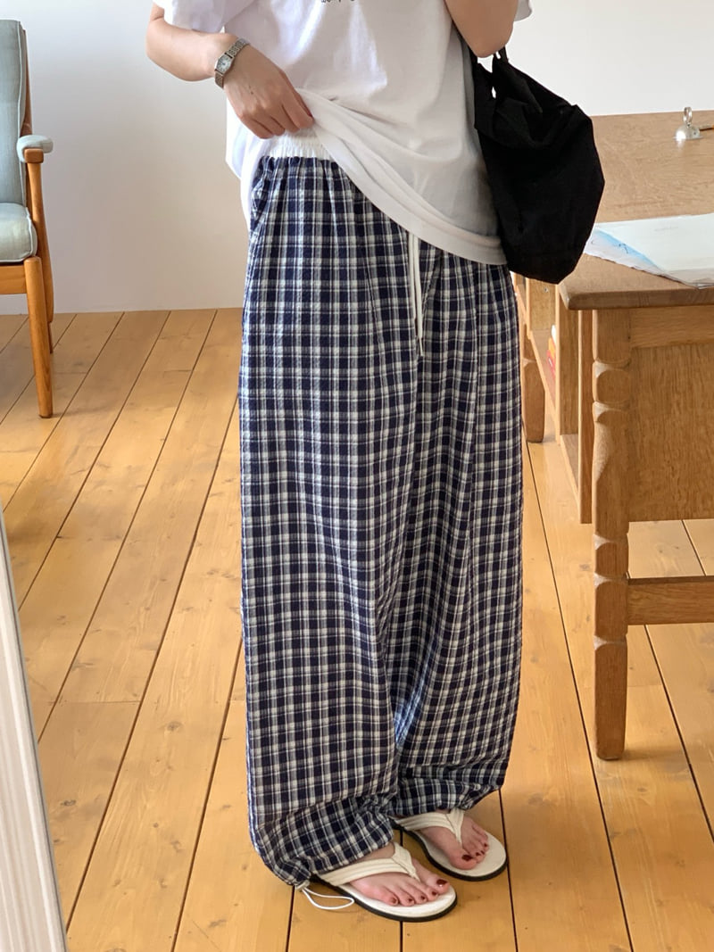 Osense - Korean Women Fashion - #momslook - Cube Check Two-Way Pants - 9