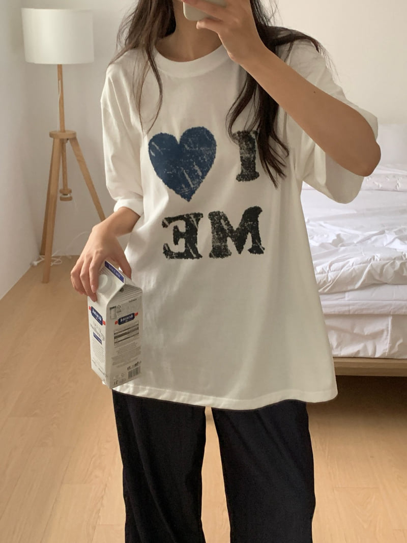 Osense - Korean Women Fashion - #momslook - I Love Me Tee - 8