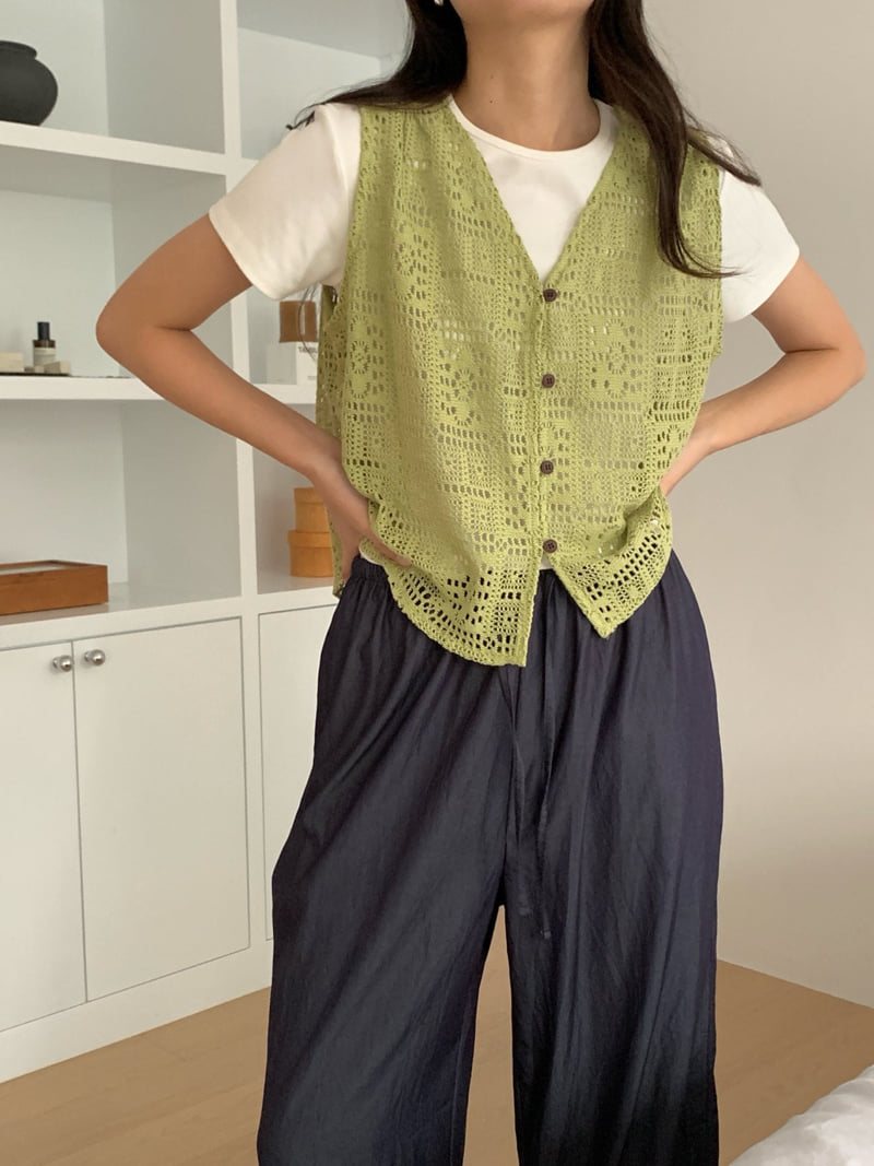 Osense - Korean Women Fashion - #restrostyle - Crochet Vest - 9