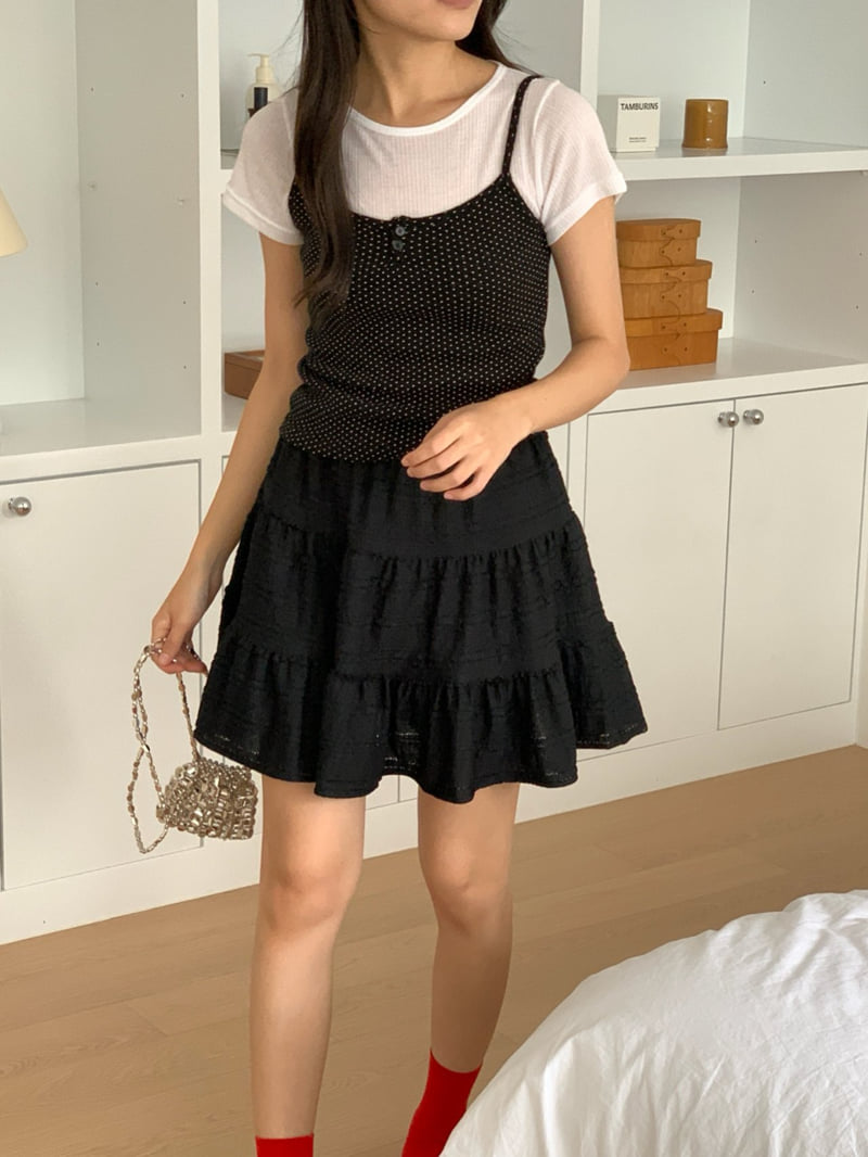 Osense - Korean Women Fashion - #romanticstyle - Joy Tiered Skirt Shorts - 7