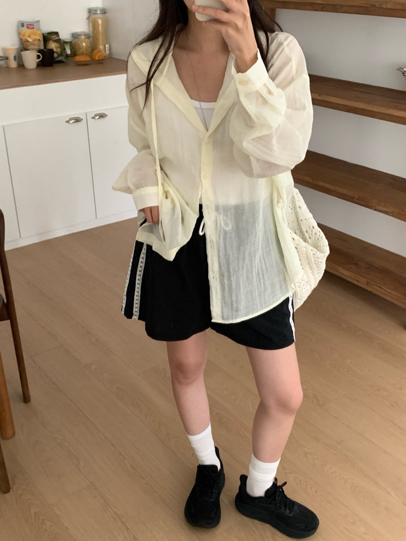 Osense - Korean Women Fashion - #romanticstyle - Fruits Hood Shirt - 5