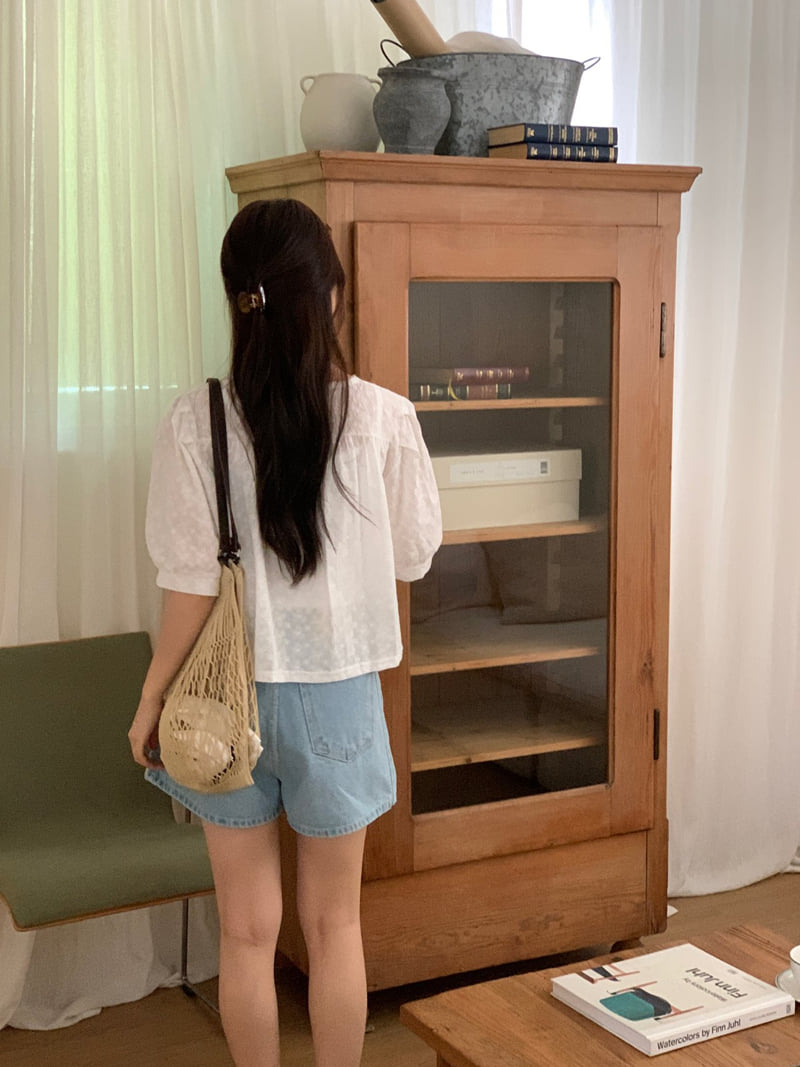 Osense - Korean Women Fashion - #restrostyle - Ribbon Open Blouse - 4