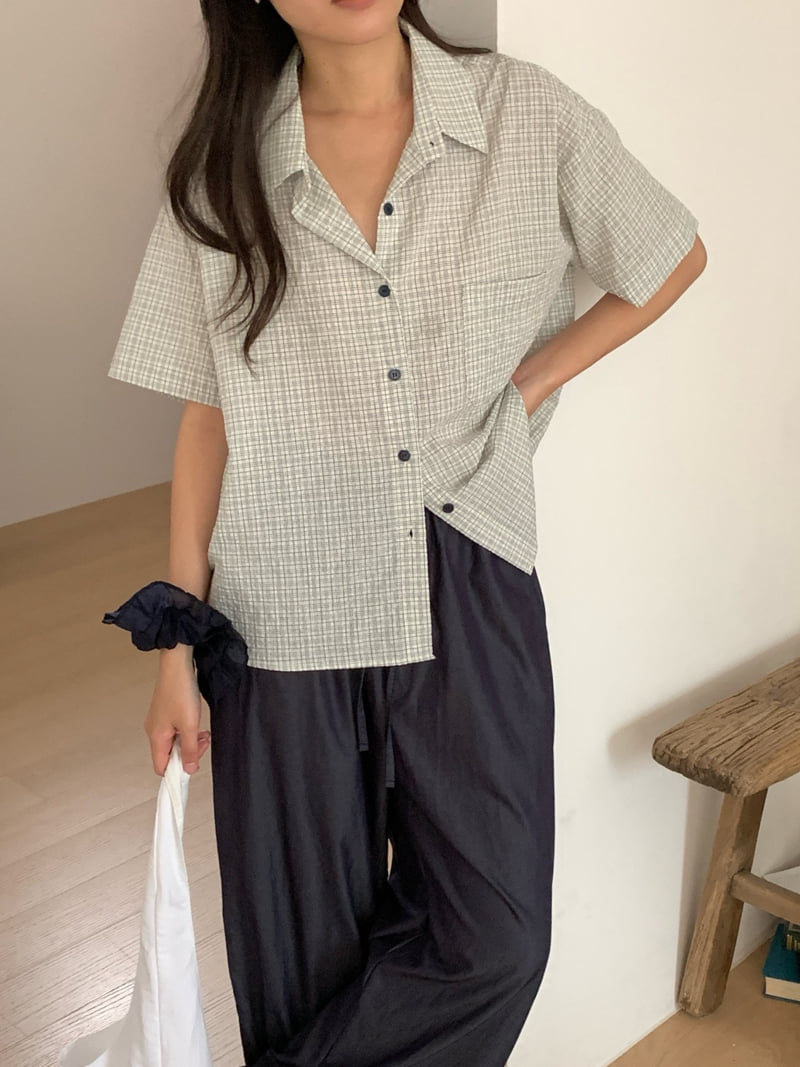 Osense - Korean Women Fashion - #shopsmall - Buddy Checkered Short Sleeve Shirt - 7