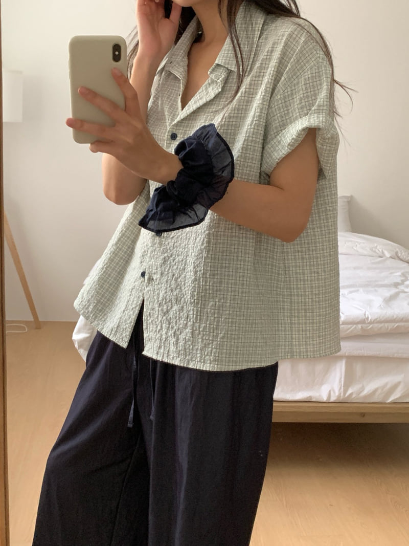 Osense - Korean Women Fashion - #thatsdarling - Buddy Checkered Short Sleeve Shirt - 8