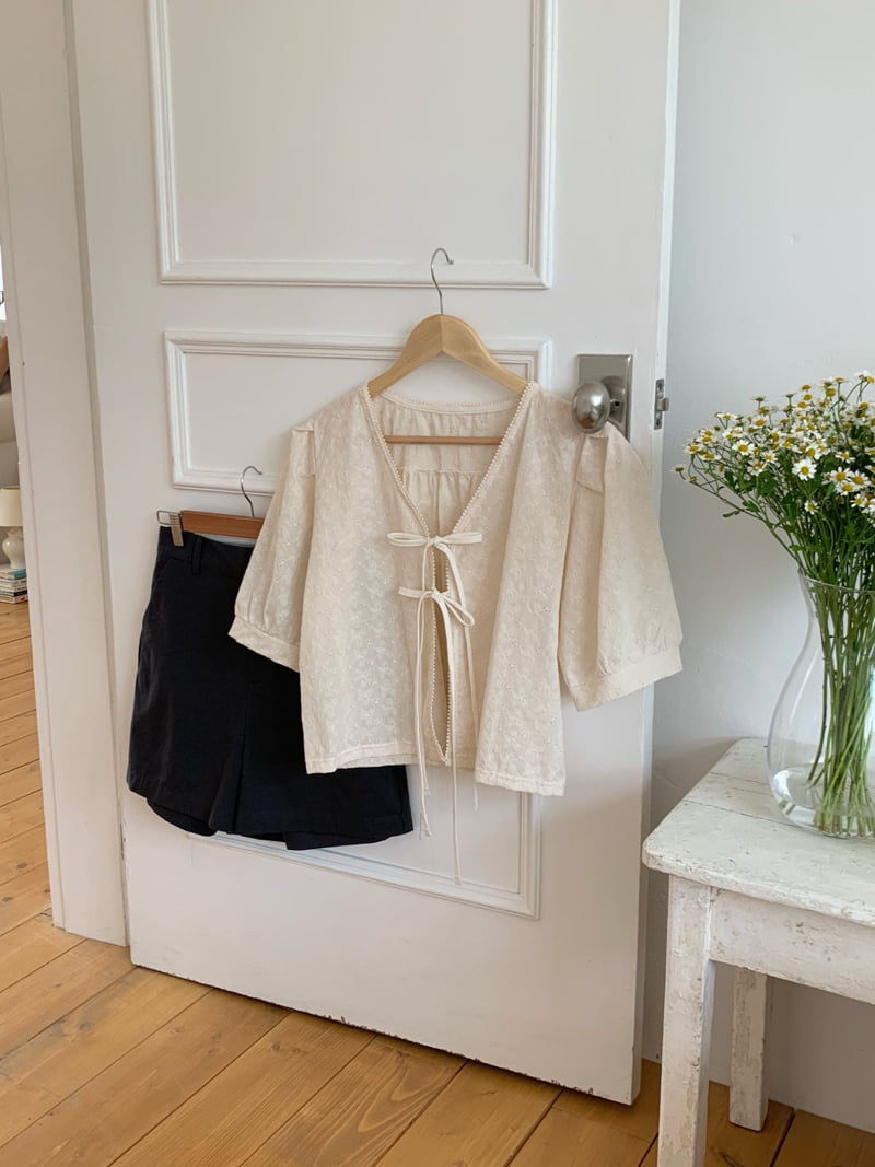 Osense - Korean Women Fashion - #thelittlethings - Ribbon Open Blouse - 7