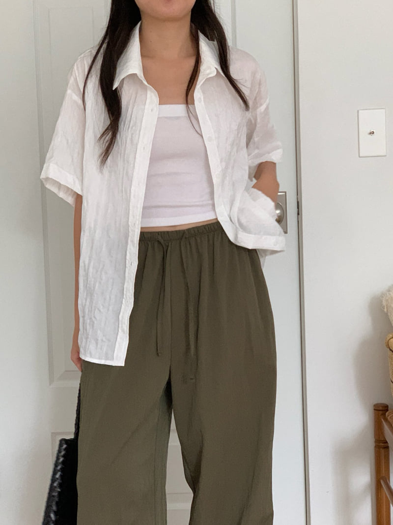 Osense - Korean Women Fashion - #vintageinspired - Crease Shirt - 8