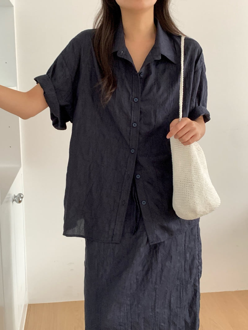 Osense - Korean Women Fashion - #vintagekidsstyle - Crease Shirt - 9