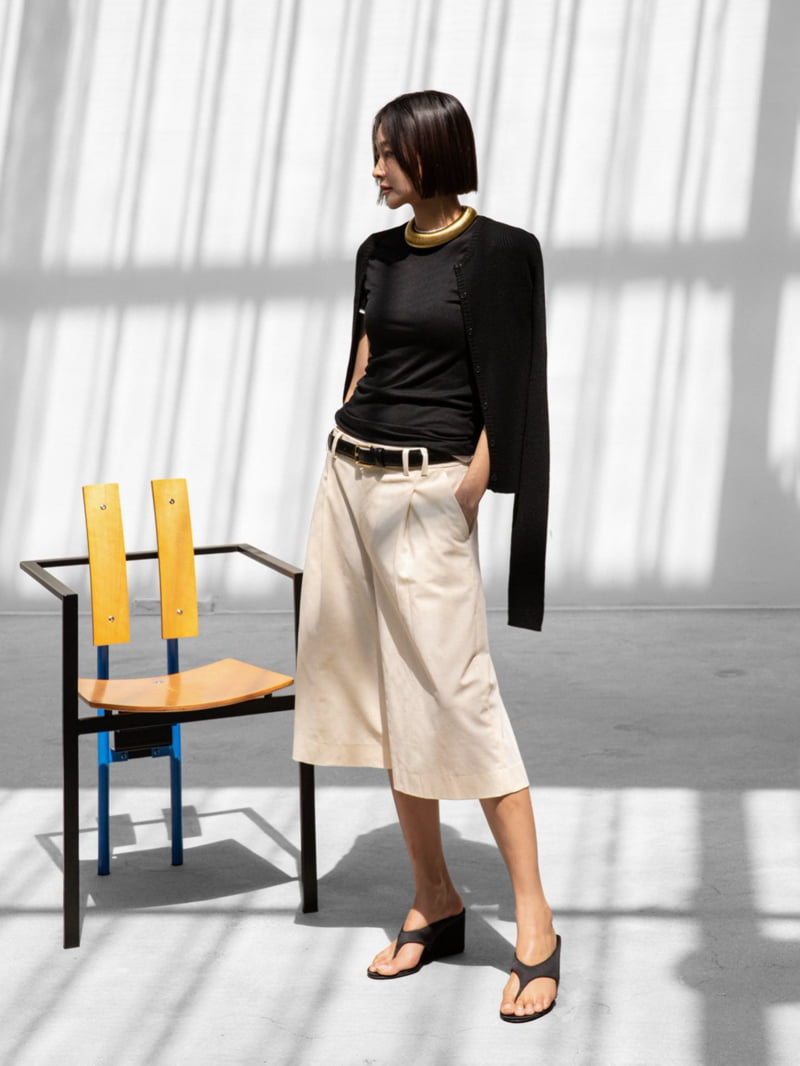 Paper Moon - Korean Women Fashion - #momslook - Classic Wide Fit Bermuda Trousers - 7