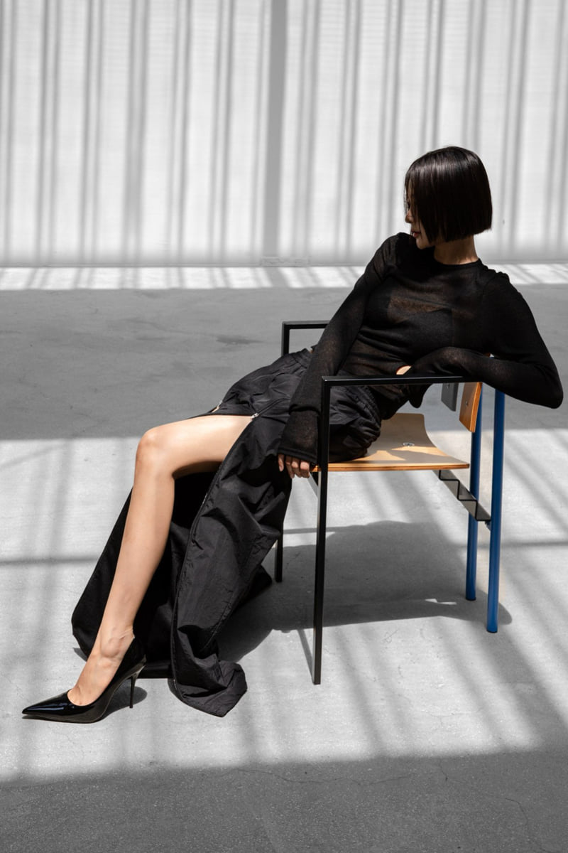 Paper Moon - Korean Women Fashion - #momslook - Front Zip Open Detail Banding Nylon Trousers - 5