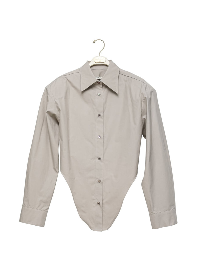 Paper Moon - Korean Women Fashion - #momslook - Round Cut Hem Detail Button-Down Shirt - 8