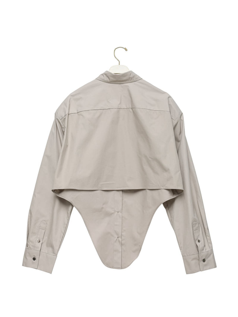 Paper Moon - Korean Women Fashion - #momslook - Round Cut Hem Detail Button-Down Shirt - 9