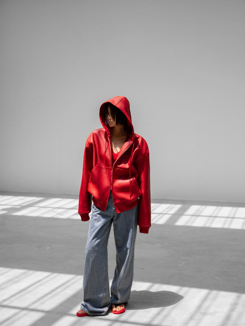 Paper Moon - Korean Women Fashion - #momslook - Oversized Hooded Zip-Up Jacket - 4