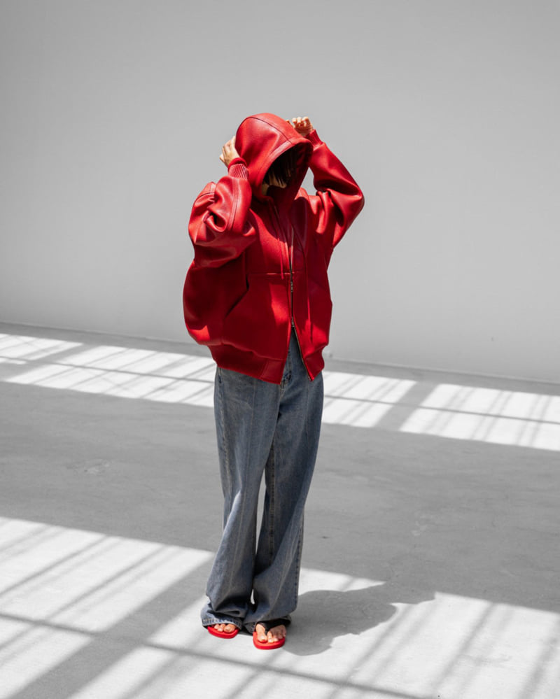 Paper Moon - Korean Women Fashion - #momslook - Oversized Hooded Zip-Up Jacket - 5