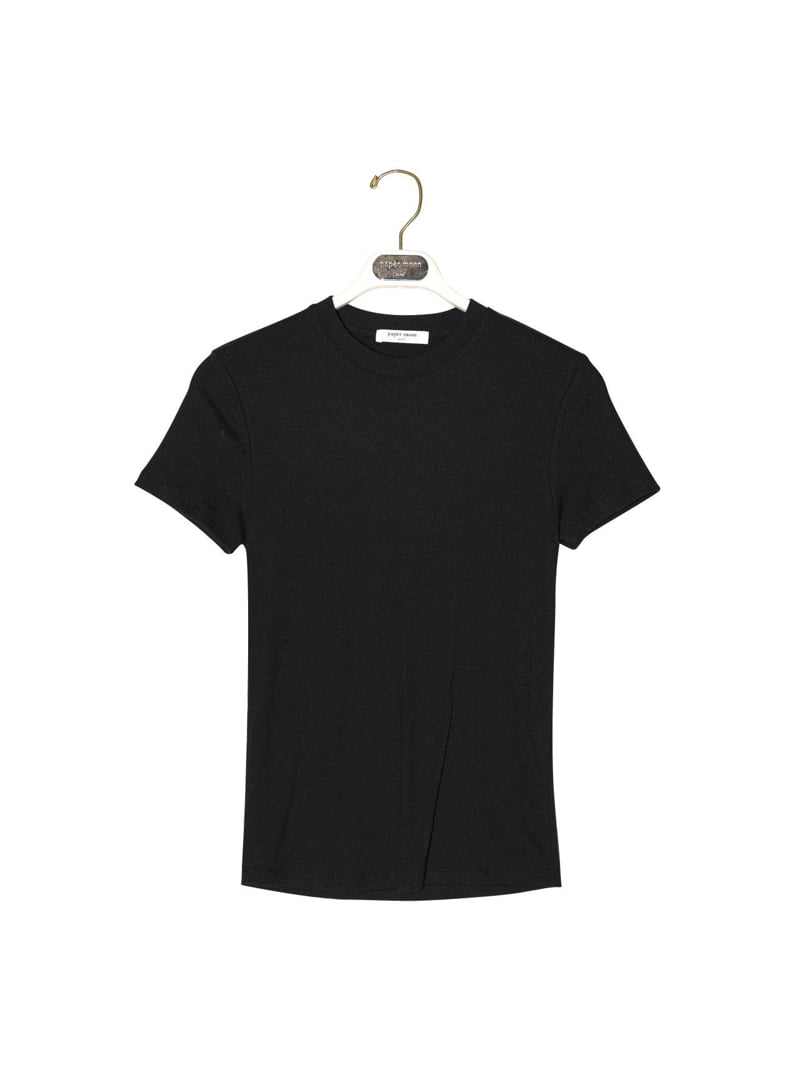 Paper Moon - Korean Women Fashion - #womensfashion - Ribbed Slim Crew Neck Tee - 5