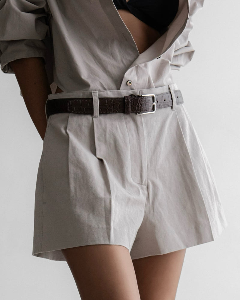 Paper Moon - Korean Women Fashion - #womensfashion - Washed Linen Chino Shorts