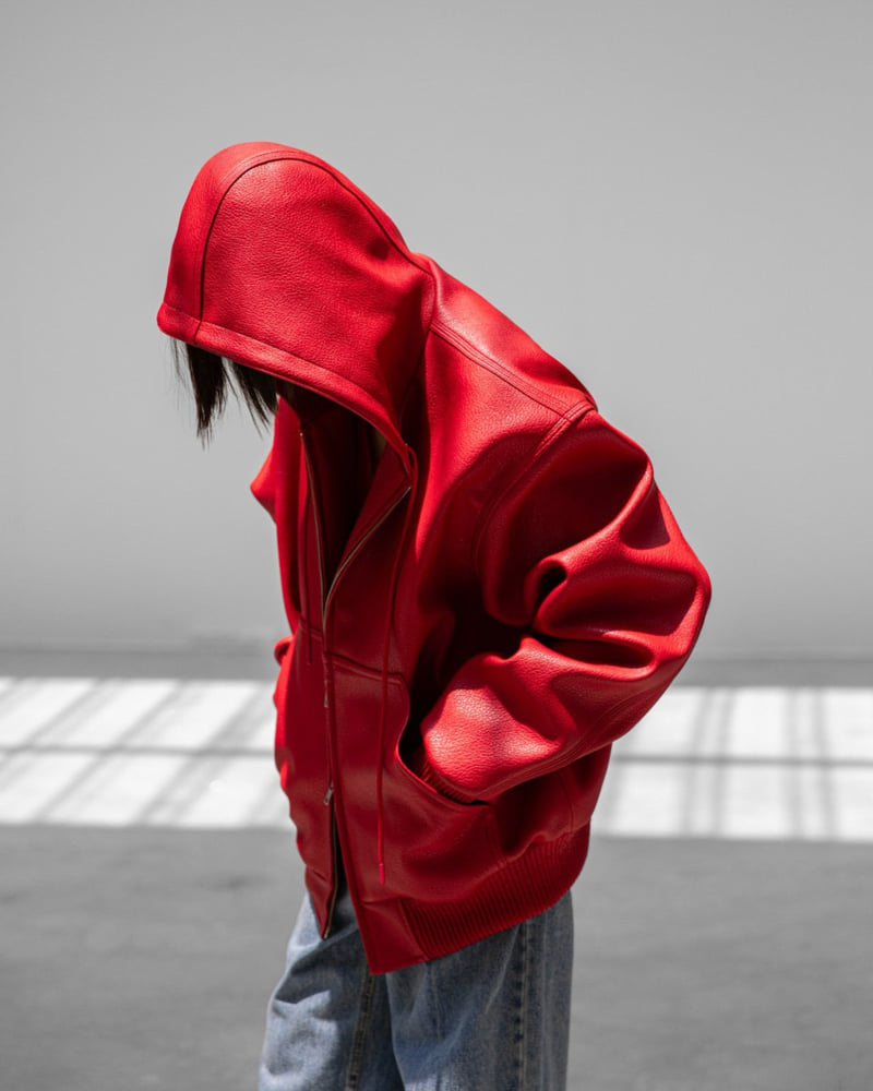 Paper Moon - Korean Women Fashion - #womensfashion - Oversized Hooded Zip-Up Jacket - 6