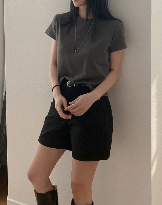 Pastel Deer - Korean Women Fashion - #womensfashion - Modal Crop Short Sleeve Tee - 4