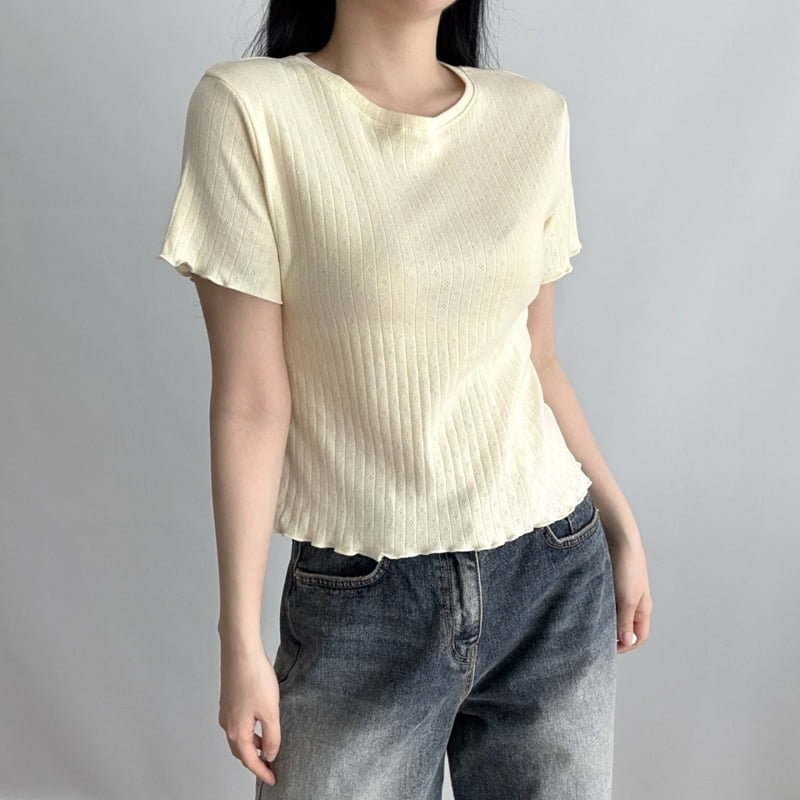 Pastel Deer - Korean Women Fashion - #momslook - Flower Short Sleeve Tee - 3
