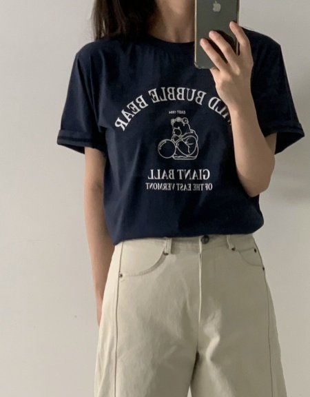 Pastel Deer - Korean Women Fashion - #womensfashion - Bubble Bear Short Sleeve Tee - 4