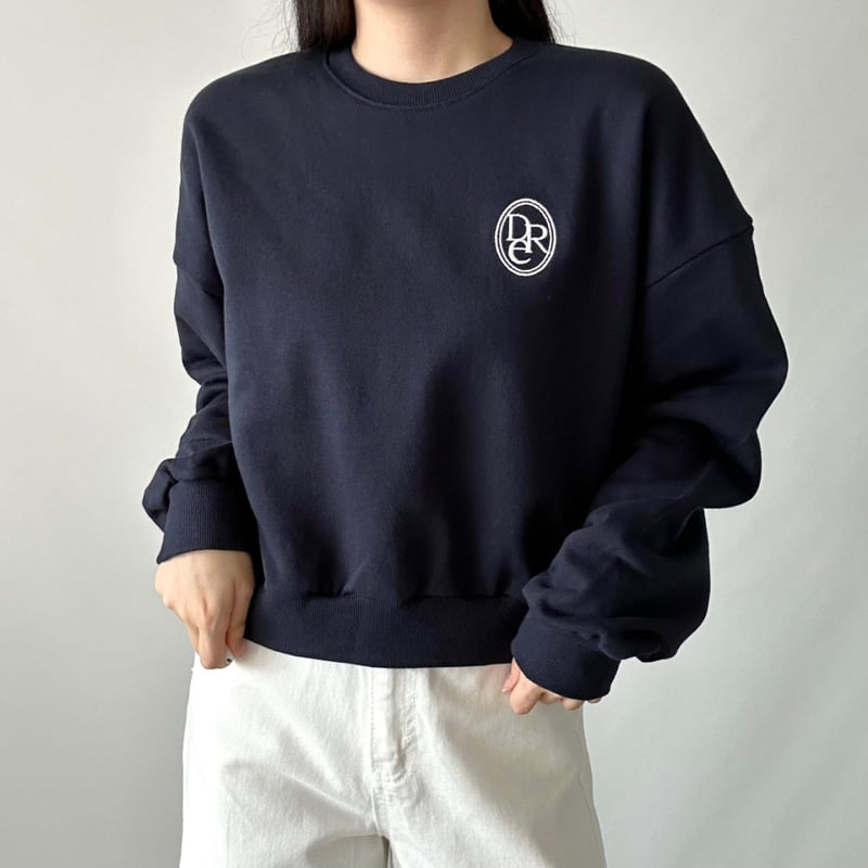 Pastel Deer - Korean Women Fashion - #momslook - Logo Crop Sweatshirt