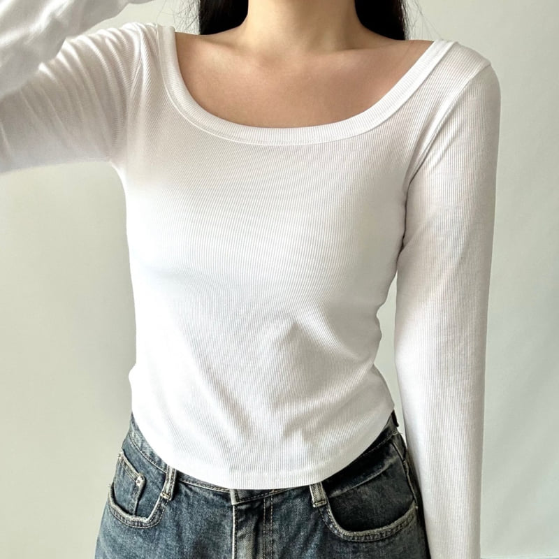 Pastel Deer - Korean Women Fashion - #momslook - Hug Square Long Sleeve Tee - 5