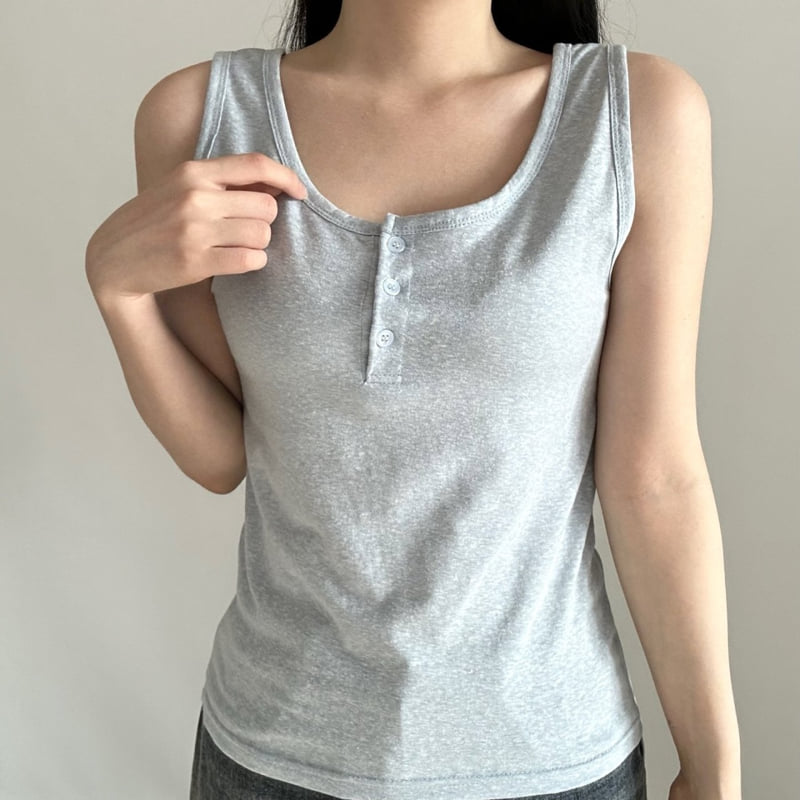 Pastel Deer - Korean Women Fashion - #pursuepretty - Button Henley Sleeveless - 6