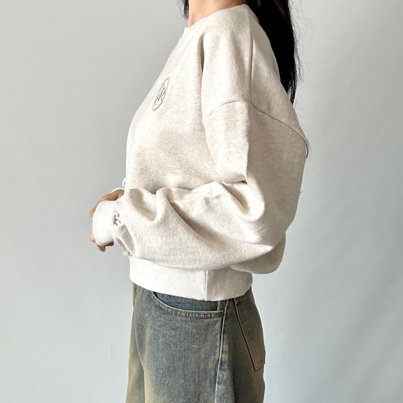 Pastel Deer - Korean Women Fashion - #pursuepretty - Logo Crop Sweatshirt - 5