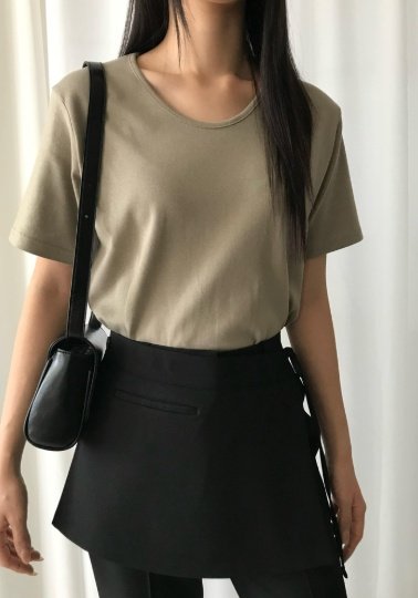 Pastel Deer - Korean Women Fashion - #pursuepretty - Modal U-neck Short Sleeve Tee - 4