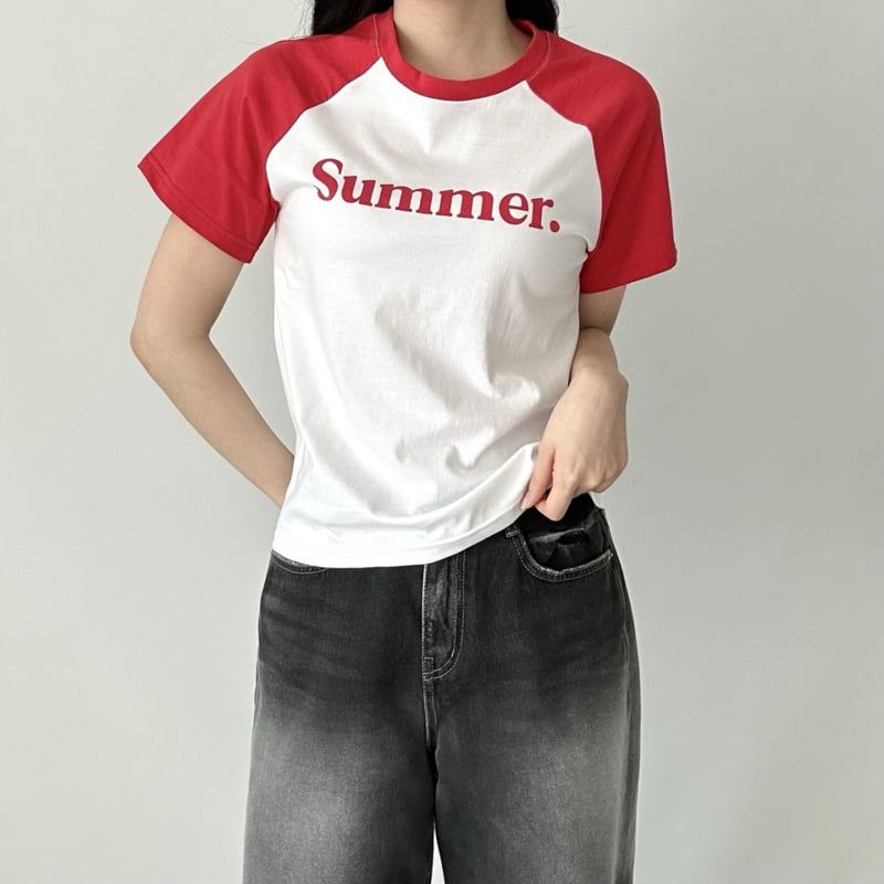 Pastel Deer - Korean Women Fashion - #romanticstyle - Summer Raglan Short Sleeve Tee - 7