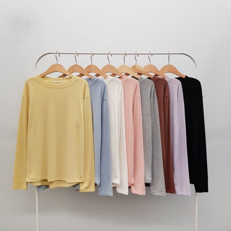 Pastel Deer - Korean Women Fashion - #romanticstyle - Bagel Long Sleeve Tee