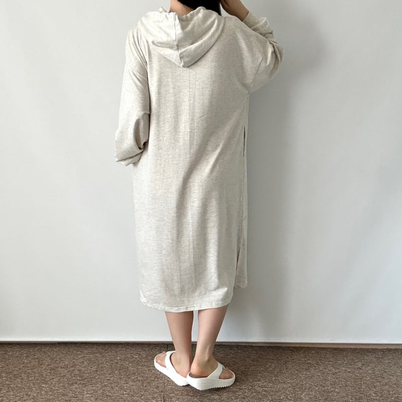 Pastel Deer - Korean Women Fashion - #thelittlethings - Basic Slit Hoodie One-piece - 7