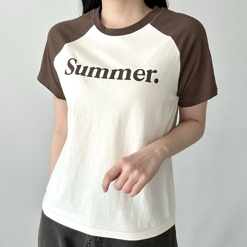 Pastel Deer - Korean Women Fashion - #vintageinspired - Summer Raglan Short Sleeve Tee - 3