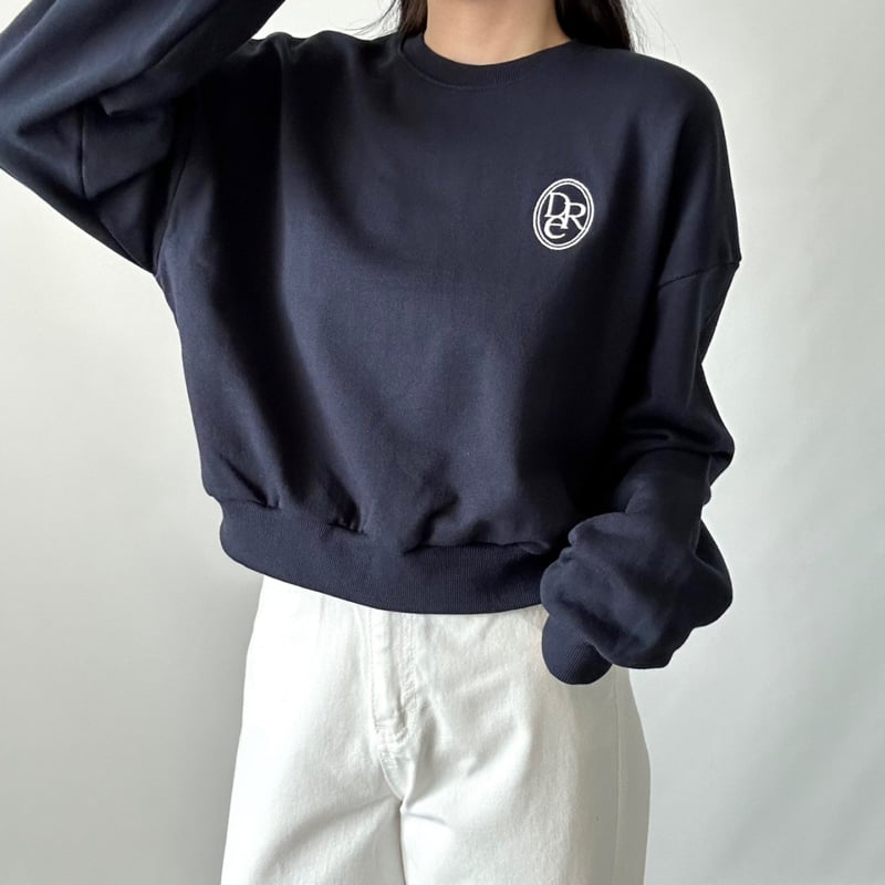 Pastel Deer - Korean Women Fashion - #vintageinspired - Logo Crop Sweatshirt - 3