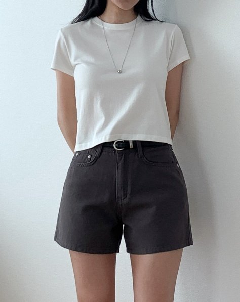 Pastel Deer - Korean Women Fashion - #womensfashion - Modal Crop Short Sleeve Tee - 3