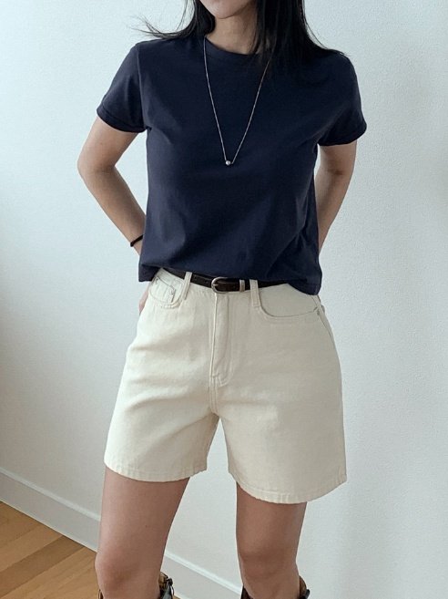 Pastel Deer - Korean Women Fashion - #womensfashion - Modal Crop Short Sleeve Tee - 5