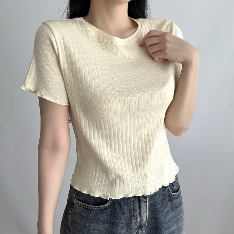 Pastel Deer - Korean Women Fashion - #womensfashion - Flower Short Sleeve Tee - 2