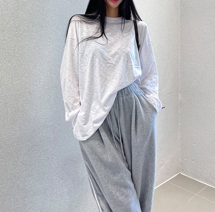 Pastel Deer - Korean Women Fashion - #momslook - Slub Ribbed Long Sleeve Tee - 4