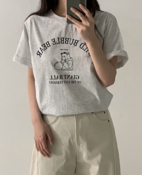 Pastel Deer - Korean Women Fashion - #womensfashion - Bubble Bear Short Sleeve Tee - 3
