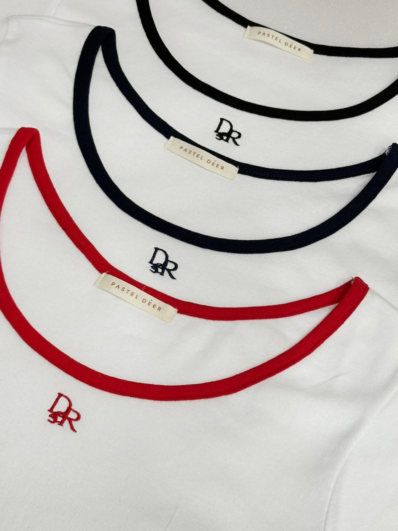 Pastel Deer - Korean Women Fashion - #womensfashion - Rose Colorblock Crop Short Sleeve Tee - 2