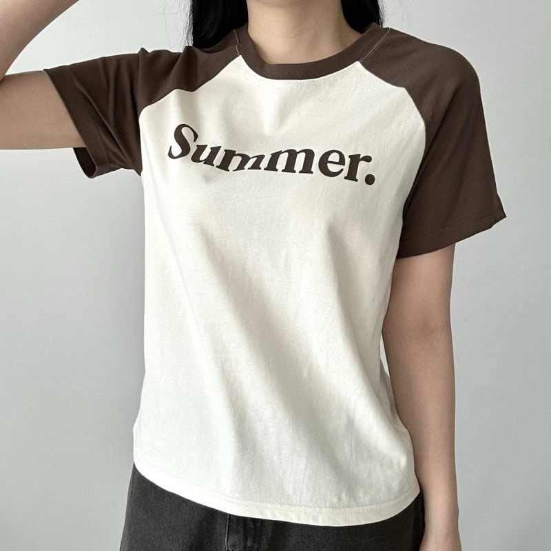 Pastel Deer - Korean Women Fashion - #womensfashion - Summer Raglan Short Sleeve Tee - 2